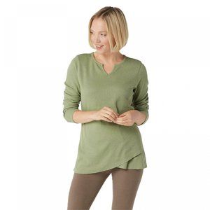 NWT Denim&Co Long-Sleeve Knit Top XS Moss Green